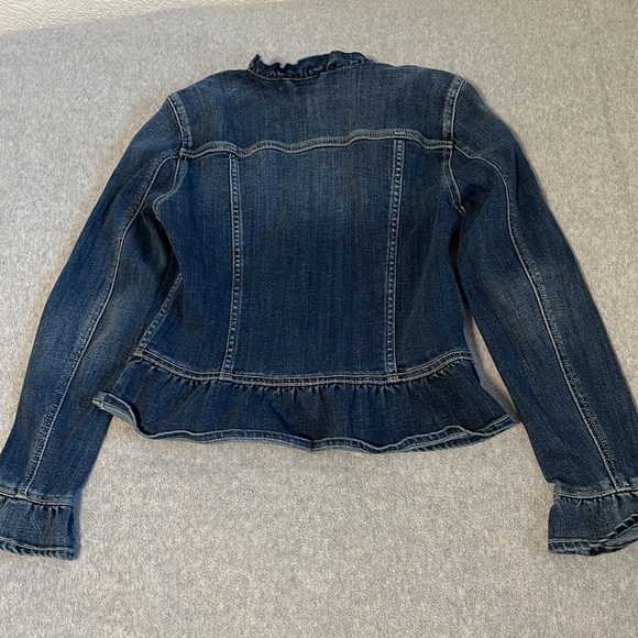 Cece Denim Jacket Small Coquette Preppy Academia Cottagecore Ruffle Preppy - Picture 7 of 9